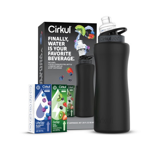 32oz. Matte Black Stainless Steel Bottle Starter Kit X7